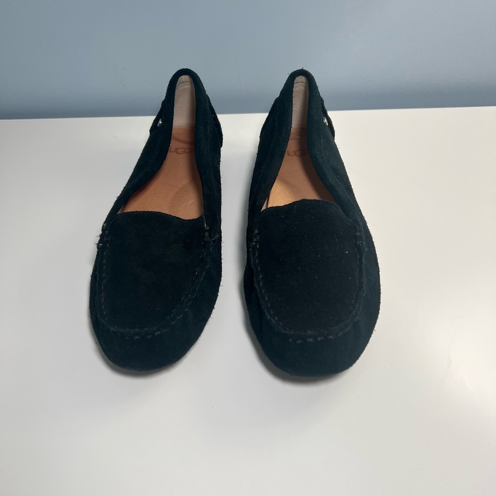UGG Black Suede Women's Loafers - Picture 2 of 6